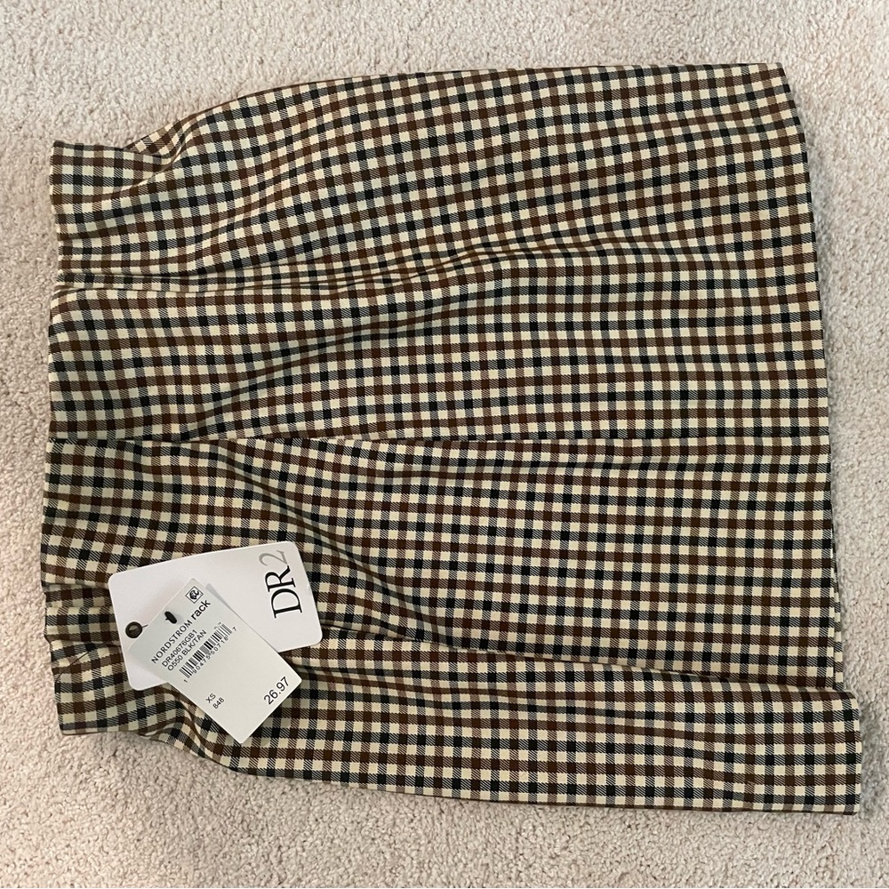 DR2 Checkered Skirt in Brown and Cream